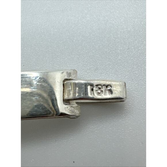 Designer Peruvian Sterling Silver 950 and 18K Gold Inlay Bracelet - 7.5” - Picture 8 of 9